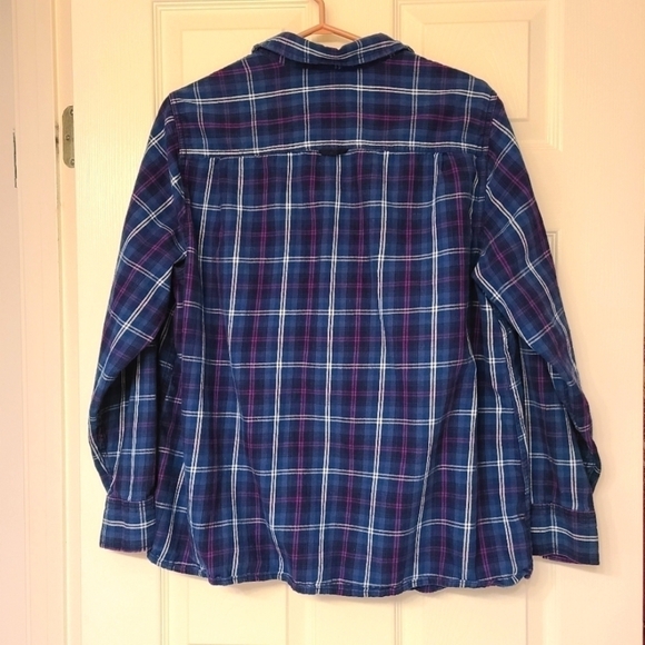 JOE FRESH OVERSIZED FLANNEL SHIRT SZ/1X PLAID BUTTON DOWN WOMENS - Picture 2 of 9